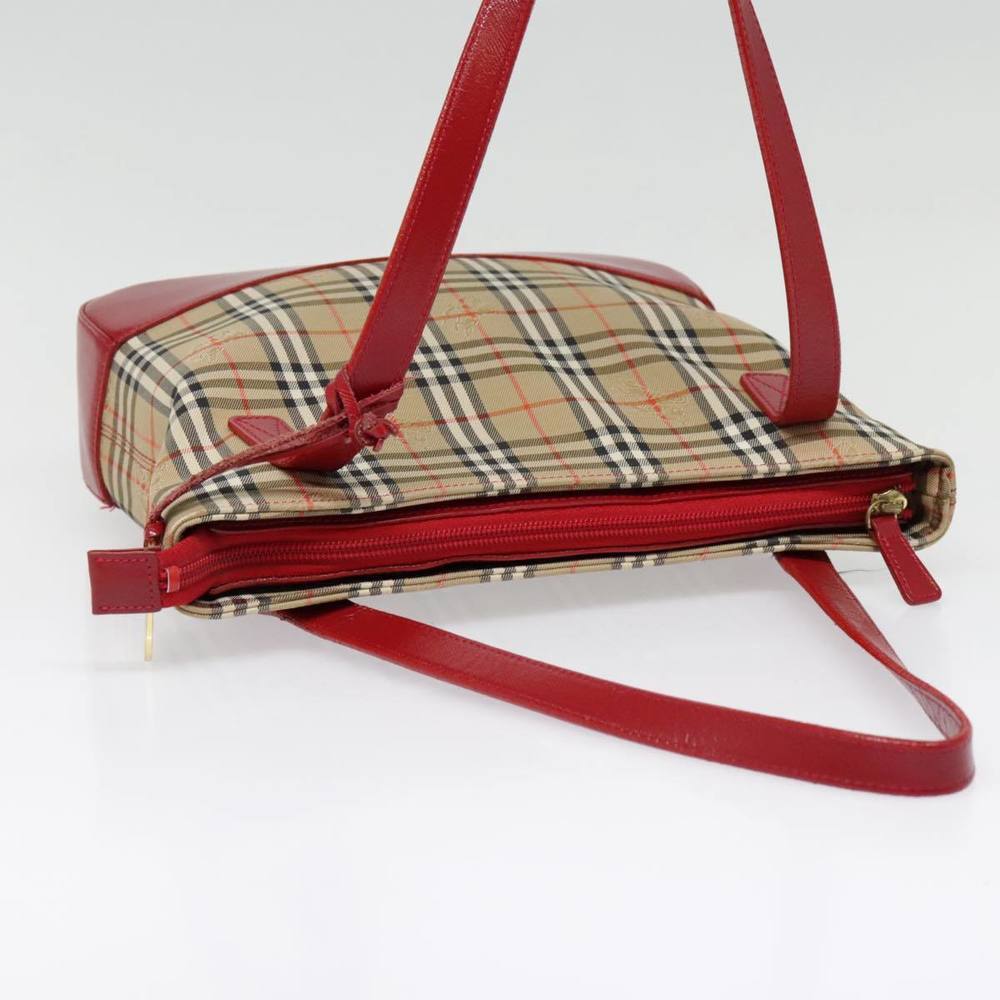 Burberrys Nova Check Tote Bag Canvas Leather Beige Gold Auth 88205 - Picture 6 of 16